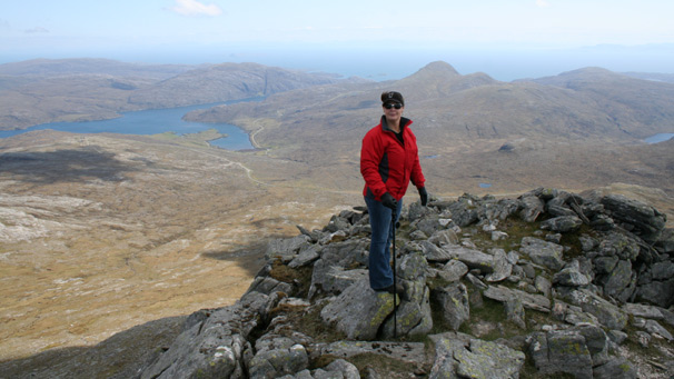 Mary Divers on the summit of Clisham. photo courtesy of Gordon Macrae