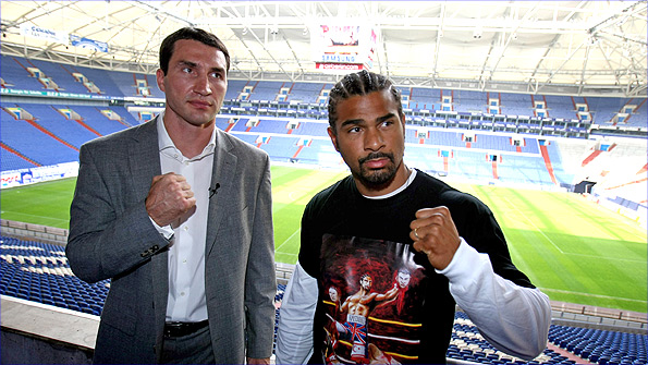 Wladimir Klitschko (left) and David Haye