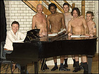 Director Paul Laidlaw with the cast