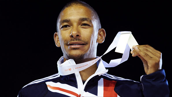 Michael Rimmer with his 800m silver medal from the 2010 European Athletics Championships