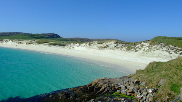 The Caribbean? No, Vatersay Bay (Bagh Bhatarsaigh) on the Hebridean island of Vatersay, taken by Leslie Simpson from Edinburgh.