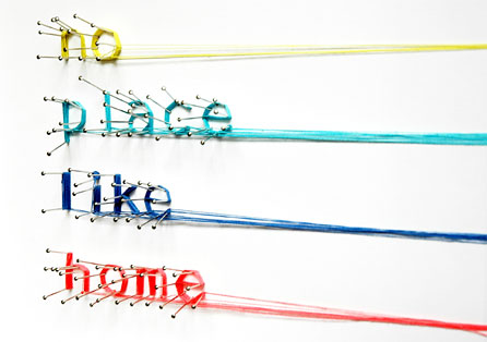 Debbie Smyth, No Place Like Home, nail and thread 2011