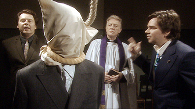 Rich Fulcher and Matt Berry conduct a hanging