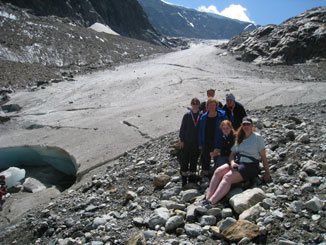 Standing on the glacier