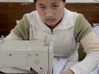 Çin'de bir tekstil işçisi
