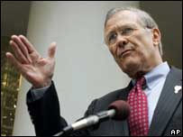 O secretário de Defesa dos Estados Unidos, Donald Rumsfeld