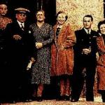 Family portrait of Carne family outside Moorshill house, Saint Blazey. Left to right - Sheila, Dorothy, Mr and Mrs Inkerman Carne, Phyllis, Edwin and Dill.