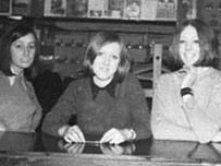 In the cloakroom at the Torch