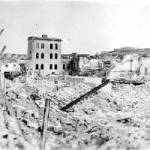 Bombing destruction at Marsa. The air raids on Malta were many times heavier than those on London.