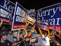 Bush ve Kerry destekçileri