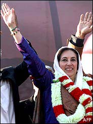 Benazir Bhutto at a rally