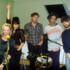 Dermot's guest presenter Zoe Ball with her studio guests Australia's Howling Bells.