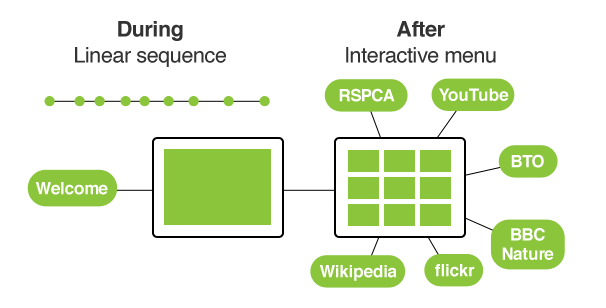 The Companion follows a linear sequence model during broadcast and becomes fully navigable after the show.