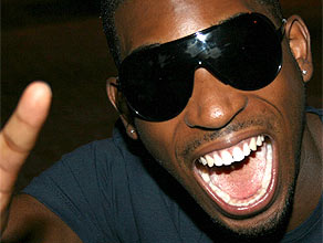 Couple at pool party