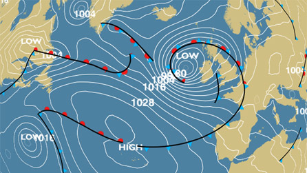 Weather chart for Tuesday morning - BBC Weather.