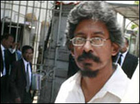 JS Tissainayagam outside the courts (file photo)