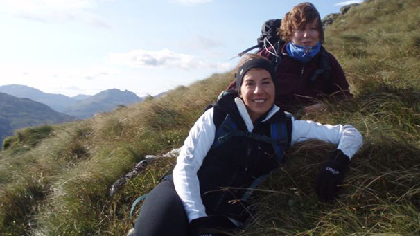 two women on a mountain