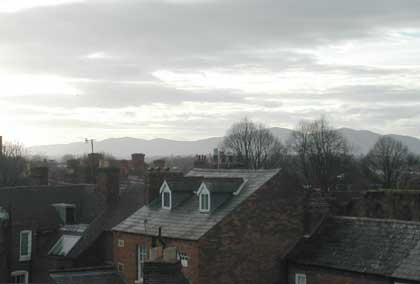 Malvern Hills from Cathedral Plaza carpark