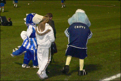 Mascots before the game