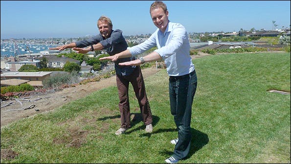 Jurgen Klinsmann and Dan Walker recreate the German's famous goal celebration