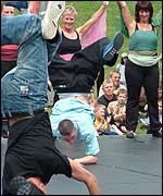 standing on hands