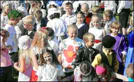 Children at St Peter's School, Raunds