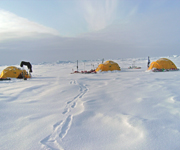 camp first thing in morning on route to north pole