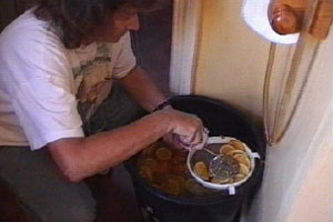 Domini makes homemade wine