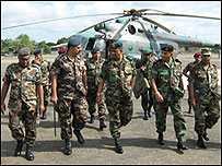 Sarath Fonseka with the troops