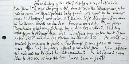 Lord Hailsham's diary entry