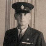 Bertie James New. 1938. Dressed in uniform and wearing the badge of the British Legion and his First World War medals.
