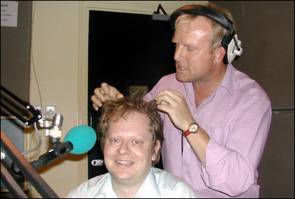 Howard Bentham inspects Alec's hair