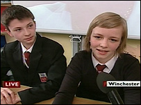 Westgate School's newsreading team