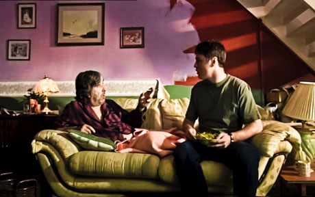 Brian Hibbard (Tony) and Jonny Owen (Steve) in Little White Lies. Image courtesy of Red and Black Films