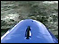 Front of a kayak on the white water at Holme Pierrepont