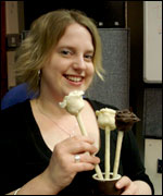 Emma Prudence Staite with her chocolate roses