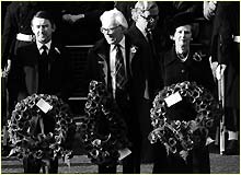 Michael Foot at the cenotaph with the disputed 'donkey jacket'.