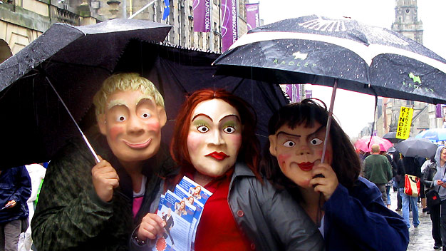 Promoting the show 'Screw loose' on the Royal Mile