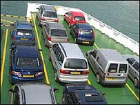 Ferry with cars