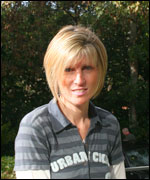 Kirstin relaxes in the Exeter garden