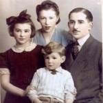 With Mum, Dad, and sister Leila, about 1943