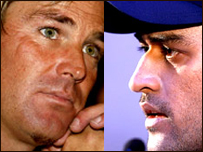 مہندر سنگھ دھونی اور شین وارن(فائل فوٹو)