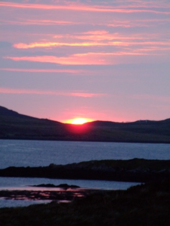 Sunset over Uig area, west coast of Lewis
