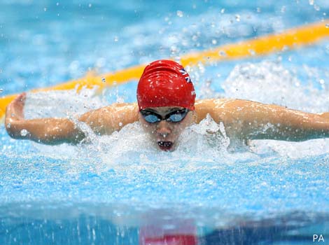 Great Britain's Oliver Hynd races to victory in the Men's 200m individual medley. 