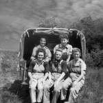 The author’s rat-catching team, in back of our Hillman van, with the day’s haul, summer 1944 somewhere in Huntingdonshire.