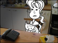 Alice and Kitty in the kitchen