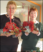 two ladies with decorations