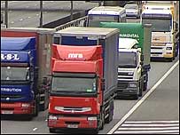 Lorries on motorway