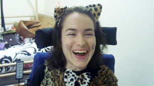 Charlotte dressed as a leopard for the jungle party