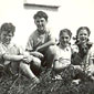 (From left) Bill McCulloch (the boy from the story), Hillary McLoughlin, Marie, Rita McCulloch and Rusty the dog